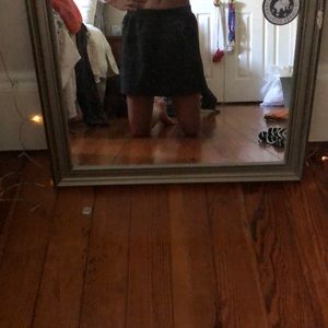 Black skirt with small white polka dots